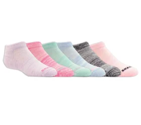 6 Pack Girls’ Low Cut Color Stripe Socks