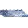 6 Pack Striped No Show Socks