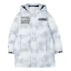 Basic Letter Woven Down Jacket “White Black”