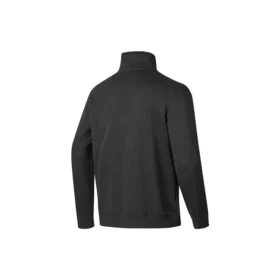 Basic Woven Half-Zip Crew Sweater “Black White”