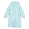 Basic Woven Long Down Jacket “Blue”