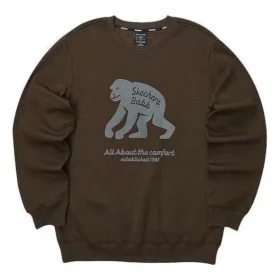 Casual Graphic Crew Sweater “Brown Grey”