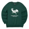 Casual Graphic Crew Sweater “Green White”