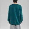 Casual Graphic Crew Sweater “Green White”