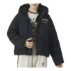 Casual Letter Printed Down Jacket “Black”
