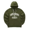 Casual Letter Printed Hoodie “Green White”