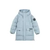 Casual Long Down Jacket “Black Teal”