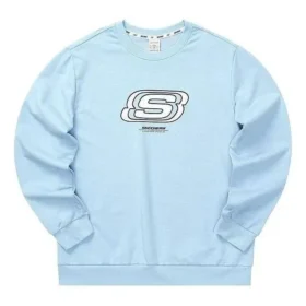 Casual Series Letter Round Neck Sweatshirt “Blue White”