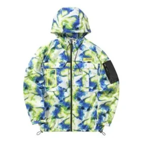 Casual Woven Camo Jacket “Green Blue White”