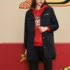 CNY Series Casual Long Jacket “Black Red”