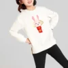 CNY Series Graphic Crew Sweater “White Red”