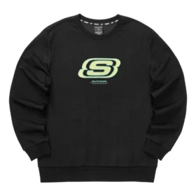 Colorful Casual Series Brand Crew Sweater “Black Green”