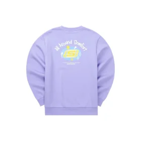 Colorful Casual Series Brand Crew Sweater “Purple Yellow”