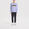 Colorful Casual Series Brand Crew Sweater “Purple Yellow”