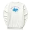 Colorful Casual Series Brand Crew Sweater “White Green”
