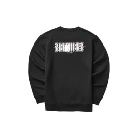 Colorful Casual Series Graphic Crew Sweatshirt “Black White”