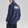 Colorful Casual Series Graphic Crew Sweatshirt “Navy White”