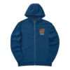 Colorful Casual Series Letter Zip-up Hooded Jacket “Blue Orange”