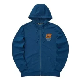 Colorful Casual Series Letter Zip-up Hooded Jacket “Blue Orange”