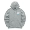 Colorful Casual Series Letter Zip-up Hooded Jacket “Grey White”