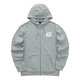 Colorful Casual Series Letter Zip-up Hooded Jacket “Grey White”
