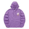 Colorful Casual Series Letter Zip-up Hooded Jacket “Purple White”
