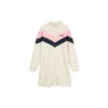 Contrast Panel Sporty Patchwork Dress “Black White Pink”