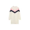 Contrast Panel Sporty Patchwork Dress “Black White Pink”