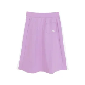 Contrast Patchwork Logo Printed Waist Skirt “Purple”