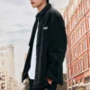 Corduroy Single-Breasted Cardigan Shirt “Black White Tan”