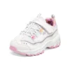 D’ Lites Strap Memory Foam Running Shoes “White Pink”