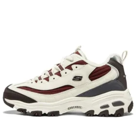 D’ Lites Zip Along Shoes “White Burgundy Grey”