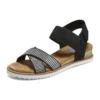 Desert Kiss Cross Strap Casual Sandal “Brown Black”