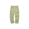 Elastic High-Waist Letter Printed Sports Pants “Black Olive Green”