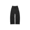 Elastic Waist Straight Wide-Leg Casual Pants “Grey Black”
