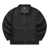 Full Print Embossed Zip-up Collar Jacket “Black White”
