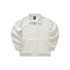 Full Print Embossed Zip-up Collar Jacket “Black White”
