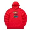 Fun Cartoon Printed Fleece-Lined Hoodide “Red Grey Navy”