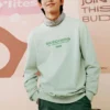 Gradient Letter Crew Sweatshirt “Green White”