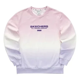 Gradient Letter Crew Sweatshirt “Purple Pink White”