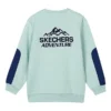 Graphic Long Sleeve Sweater “Teal Blue”