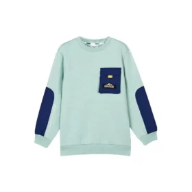 Graphic Long Sleeve Sweater “Teal Blue”