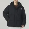 Hooded Down Jacket “Black White Red”