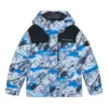 Hooded Down Jacket “Blue White Black”