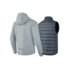 Hooded Woven 3-In-1 Down Jacket “Grey Black”