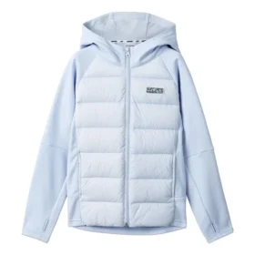 Hooded Woven Down Jacket “Teal”