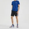 Knit Printing Short Sleeve Blue T-Shirt