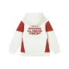 Letter Color-blocked Hoodie “White Red”