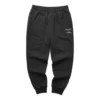 Letter Fleece-Lined Warm Tapered Sports Pants “Black Grey”