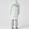 Letter Graphic Long Down Jacket “White”